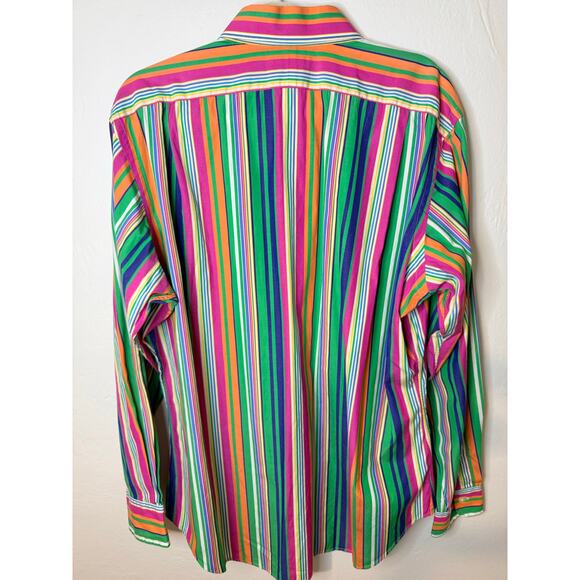 Polo Ralph Lauren Regent Classic Fit Colorful Stripe Button Down Shirt L - Picture 4 of 5